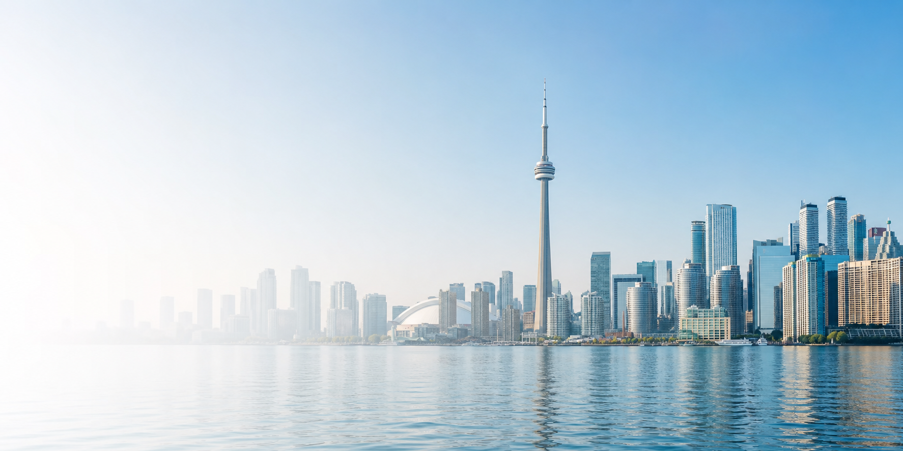 Toronto waterfront skyline and CN Tower